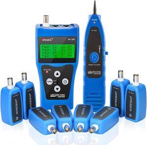 Cable Tracer, Network Cable Tester Wire Tracker with 8 Far-End Jacks for Test Ethernet LAN Network Cat5 Cat6 Phone Wire Coaxial Cable