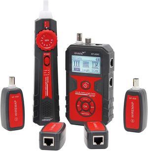 Network Cable Tester with 10mW Visual Fault Locator, RJ11 RJ45 Ethernet Cable Tester POE Tester Cable Toner, Rechargeable Anti-Interference Network Tester for Telephone LAN Coax Cable