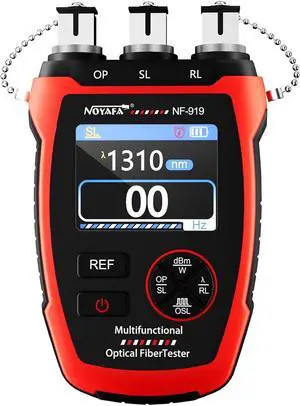 NF-919 Optical Power Meter, 3 in 1 Fiber Optic Cable Tester with Light Source Function &10KM Visual Fault Locator (OPM/VFL/SL), Rechargeable FC/SC/ST Fiber Optic Tools
