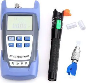 Optical Power Meter 30KM Visual Fault Locator FC-LC Adapter Fiber Optic Cable Tester Checker Test Tool Kit for CATV Telecommunications Engineering Maintenance