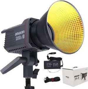 200X-S Cob Led Video Light Bicolor 2700K-6500K,250W,51600Lux1M,App Control,9 pre Programmed Lighting Effects,Ultra Silent Fan