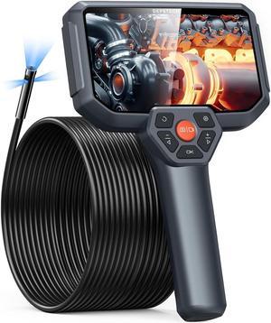 50FT Triple Lens Sewer Inspection Camera, DEPSTECH Upgraded 5'' IPS Endoscope Camera with Light, 1080P HD Borescope with Split Screen, Waterproof Drain Pipe Plumbing Camera, Cool Tech Gadgets for Men