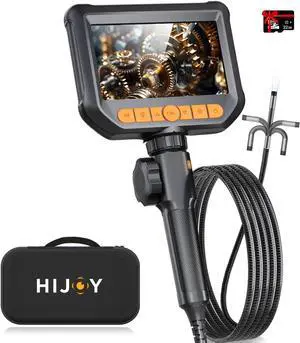 Camera with Light, Hijoy Two-Way Articulation Borescope, 0.33in Articulating Inspection Scope with Light, Perfect for Automotive & Aircraft Mechanics, 5.5FT