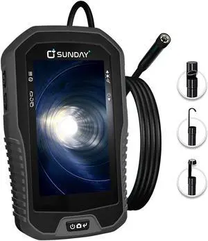 1080p Inspection Camera with 7.9mm Dual Lens Waterproof Flexible Pipe, Men's Companion 0.31" borescope for Automotive Repairs, Fiber Optic Endoscope with Light, 32GB Card (Black)
