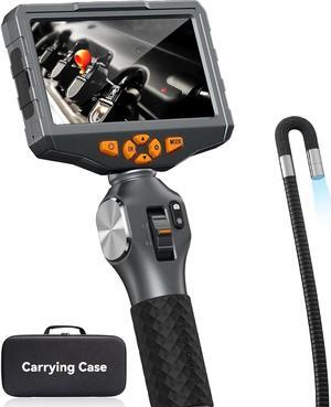 Two-Way Articulating Borescope with Light, Teslong 5-inch IPS Endoscope Inspection Camera with Articulation Head, Automotive Mechanics Fiber Optic Scope-0.33inch