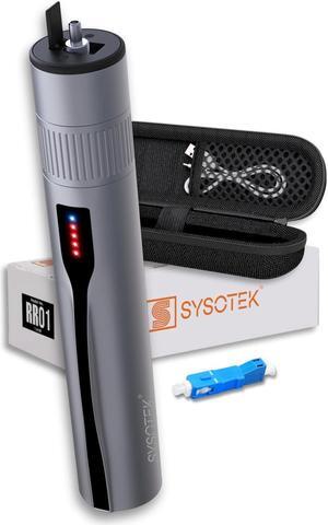 Rechargeable Red Light VFL Fiber Optic Tool kit - Retractable Head fits SC FC ST - Optical Laser Light Pen - Network Cable Tester - with Protective Case and LC Adapter
