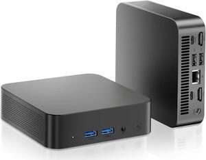 Mini PC N100 16GB RAM 512GB SSD 12th Gen Alder Lake 4Cores 4Threads 3.4GHz Max, 2X Type-C/USB-C Desktop Tiny Computer Support 4K Triple Display/Win 11 Pro/WiFi 5/BT 4.2/Auto Power On/4x USB-A