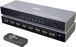 HDMI Switch 7 in 1 Out 4K@60Hz,7 Ports HDMI Splitter with Remote,HDMI Selector Switcher Box Hub HDR HDCP 3D, Aluminum Premium Quality Compatible with PS5/4 Xbox Roku Fire Stick  TV