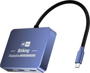 USB-C to Triple Laptop Docking Stations  4K 60Hz DisplayLink Solution for  Mac M1/M2/M3 Compatible with Thunderbolt MacBook and iMac Driver Required