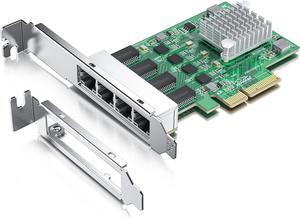 2.5Gbase-T PCIe NIC with Realtek RTL8125 Chip, 2.5Gb Network Card, 2500/1000/100 Mbps,Quad RJ45 Ports, PCIe X4, Ethernet Card for Windows/Windows Server/Linux
