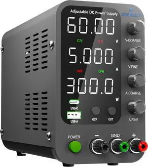 0-32V 0-10A Switching Bench Power Supply with 20W USB & Type-C Quick-Charge, Encoder Corase & Fine Adjustment Knob, Output Switch, 4-Digit LED Display - SPS-3010V