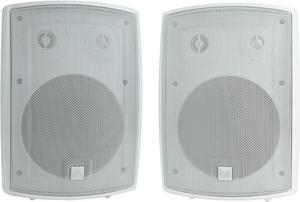Dual Electronics LU53PW 5.25" 3-Way High Performance Outdoor Indoor Speakers | Effortless Set Up | Home, Pool, Patio, Garage Use | Weather Resistant | Expansive Stereo Sound Coverage | White