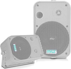 Home Dual Waterproof Outdoor Speaker System - 5.25 Inch Pair of Weatherproof Wall/Ceiling Mounted Speakers w/Heavy Duty Grill, Universal Mount - for Use in The Pool, Patio, Indoor PDWR40B (Black)