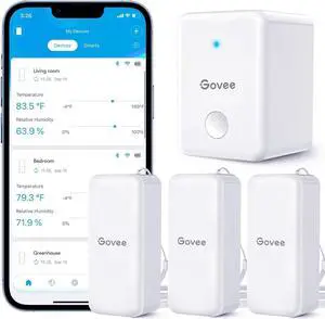 WiFi Hygrometer Thermometer Sensor 3 Pack, Indoor Wireless Smart Temperature Humidity Monitor with Remote App Notification Alert, 2 Years Data Storage Export, for Home, Greenhouse