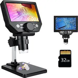 LCD Digital Microscope,4.3 Inch 1080P 10 Megapixels,1-1000X Magnification Zoom Wireless USB Stereo Microscope Camera,10MP Camera Video Recorder with HD Screen