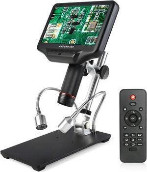 AD407 3D HDMI Soldering Digital Microscope with 4MP UHD and 7 inch Adjustable LCD Screen USB Video Microscopes for Phone Repairing SMT SMD DIY