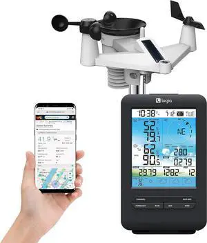 18-in-1 Wireless Weather Station with 7-in-1 Solar Sensor Array & 4-Day Forecast, Wi-Fi & Large Color Display, Wind Speed/Direction, Rainfall, UV Index, Light Intensity, Temperature & Humidity