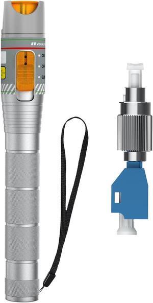 Optic Visual Fault Locator 50KM with FC/LC Adapter Kit, VFL Include Single Mode 9/125um FC Male to LC Female Connector, Fiber Light Pen for CATV Telecommunications Engineering Maintenance