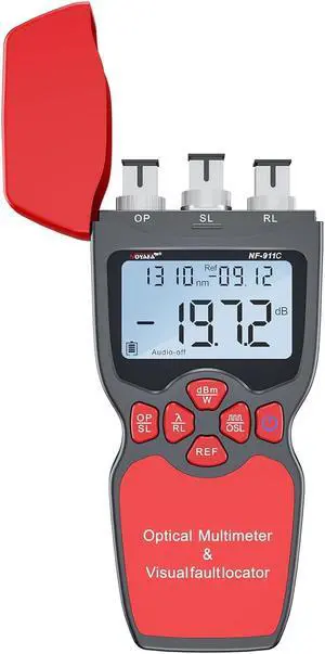 Cable Tester, PON Power Meter, FC/SC/ST/LC Interface Cable Test Tool, Built-in 20mW Visual Fault Locator, Portable Fiber Optic Power Meter CCTV CATV Engineering Maintenance