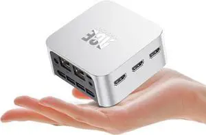 Win11 Mini PC,12th Alder Lake N100 12GB LPDDR5 256GB M.2 SSD Mini Desktop Computers, Smaller Mini Pc with 3 HDMI Support 4K UHD, Dual Gigabit Ethernet, 2.4G/5G WiFi/BT4.2