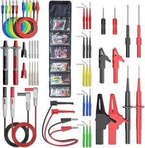 Multimeter Test Leads Kit Back Probe Set with Replaceable Probes Set, Banana Plug to Test Hook Leads, Alligator Clips and Wire Piercing Probes for Electrical Testing, Automotive Diagnostic