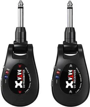 U2 Guitar Wireless System with Transmitter and Receiver for Electric Guitars, Bass, Violin (Black)