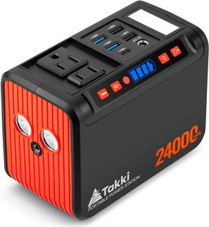 Portable Power Station 88Wh Solar Generator Power Bank with 110V AC DC USB Ports LED Flashlight for Camping Home Emergency Power Backup(Solar Panel Not Included)