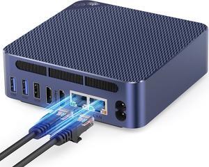Mini PC, EQ13 16GB DDR4 500GB PCIe3.0 SSD,  Alder Lake-N100 (up to 3.4GHz), Dual LAN Mini Computer Supports WiFi6, BT5.2, USB3.2, 4K@60Hz Dual Display, Home-Server/Network Firewall