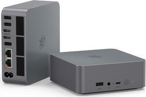 EQR6 Mini PC  Ryzen 5 6600H(Up to 4.5GHz), 16GB DDR5 RAM 500GB PCIE4.0 SSD Dual LAN Mini PC,  Radeon 660M, Dual HDMI/ WiFi6/ BT5.2/ Home/Office/Build-in Power Supply Mini Computer