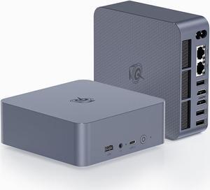 Mini PC,  Ryzen 7 5825U(8C/16T, up to 4.5GHz), 16GB DDR4 500GB PCIe3.0 SSD, EQR5 Mini Desktop Computer Support 4K@60Hz Dual Display/Dual HDMI/Dual LAN/WiFi 6/BT5.2/Gaming/Office/Home