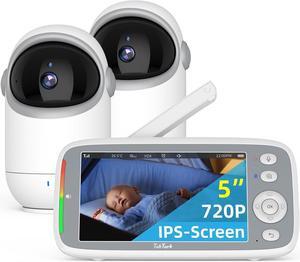 HD 720P Baby Monitors, Video Baby Monitor with 2 Cameras and Audio, Night Light, 960ft Range, 2 Way Audio, Digital Zoom, Night Vision, VOX Sound Detection, Ideal for New Parent
