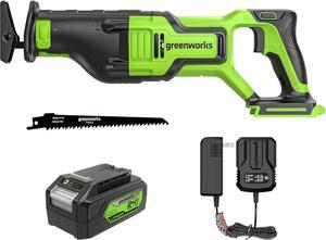 24V Brushless (1-1/8") Cordless Reciprocating Saw (2,700 SPM), 4.0Ah Battery and Compact Charger Included