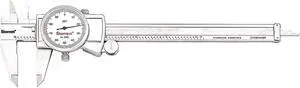 Dial Caliper with Adjustable Bezel, Precision Measurement Tool for Machinists, Hardened Stainless Steel - 0-6" Range, 0.001" Graduations, Durable Multifunction Caliper - 3202-6