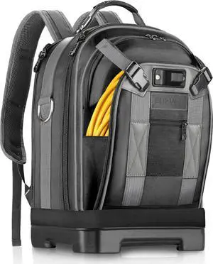 Tool Backpack with Laptop Compartment, Full-Open Tool Bag, Hvac Tool Bags, Heavy Duty Electrician/Construction/Carpentry Work Backpack for Men With Removable Tool Organizer and Phone Pocket, Grey