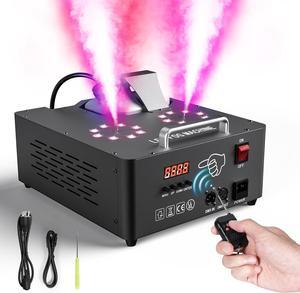 2000W 30000CFM Vertical Smoke Machine 16 Colorful LED Lights, DMX & Manual Control & Wireless Remote, Smoke Machine for Party Halloween Christmas DJ Disco Outdoors (1 Pcs)
