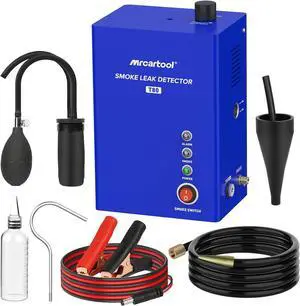 T80 Automotive Smoke Machine Leak Detector, EVAP Vacuum Smoke Tester Machine with Liquid Level Gauge, Built-in Air Pump Smoke Detector for All DC 12V Vehicles