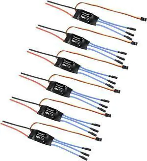 2-4S 30A RC Brushless ESC Simonk Firmware Electric Speed Controller with 5V 3A BEC with 3.5mm Female Banana Bullet for 2 to 4s Lipo Battery, DIY Multicopter Quadcopter (30A, 6 pcs)