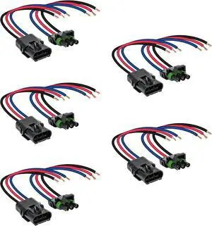 True Mods 5pc 3-Wire Weather Pack Connector Kit Assembled with 10" 12 AWG Wires