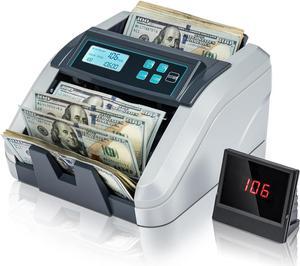 IMC51 Money Counter Machine Count Value, Add+Batch/Add+ Value Mode Bill Counter, UV/MG/IR/MT Detection, USD only Cash Counter,1100 Bills/min, Money Counting Machine with LCD Display (Gray)