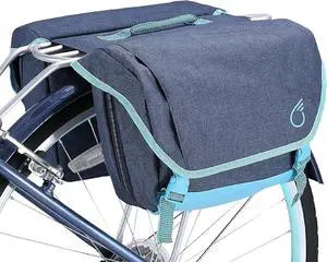 Dual Sided Bike Bag for Rear Rack, Waterproof Universal Bicycle Double Pannier Storage Bags, Cargo Trunk with Carry Handle