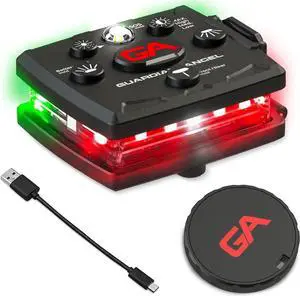 Angel Micro Series Safety Lights, Beacon Device (Red Front & Green Rear) | Rechargeable, Magnetic & Hands-Free Wearable LED Light for Dog Walking, Cycling, Camping & Kayak