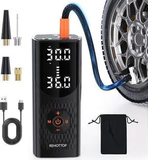 Tire Inflator Portable Air Compressor, 20000mAh & 160PSI Air Pump for Car Tires, 4X Fast Inflation Air Compressor with Tire Gauge Pressure, Tire Pump with LED for Car Motor Bike Ball