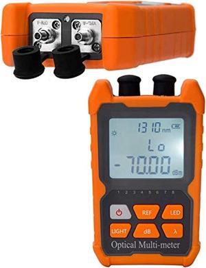 Optic Cable Tester Portable Optical Fiber Power Meter FC/SC/ST Universal Interface Fiber Tester Built-in 2Mw Visual Fault Locator (OPM-VFL-1)
