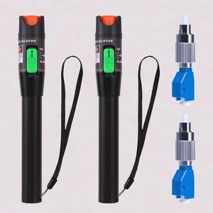 2PCS Visual Fault Locator 50mW, VFL Tester Kit 50KM Range - Includes Single Mode 9/125um FC Male to LC Female Adapter and Red Light Pen for Fiber Optic Cable Network Testing