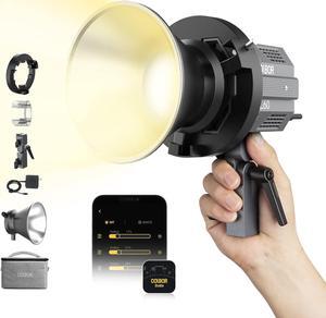 Video Light, COLBOR CL60 65W COB Continuous Output Lighting LED 2700~6500K CRI97+ with Bowens Mount APP Control for Filming Live Streaming Interview, LED-Video-Light-Photography-Studio