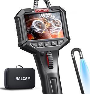 Articulating Borescope, 2 Way Endoscope Camera with Light, 0.33in Inspection Camera, 6 Adjustable Led Lights, Oil Proof Snake Camera for Automotive Aircraft Mechanics 3.3FT Semi-Rigid Cable
