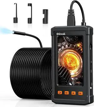 50FT Endoscope Camera with Light, Oiiwak Endoscope Inspection Camera for Pipe Sewer Drain Plumbing Inspection 1080P HD 4.3"IPS Screen Waterproof IP67 Borescope Camera Snake Camera with Lights for Men