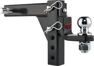 Adjustable Trailer Hitch Ball Mount, 2" Towing Ball 7500 LBS, 9-1/2" Drop and 8-1/4" Rise, Fits 2-in Receiver with 2 Pin&Clips and 5/8" Premium Pin Lock for Heavy Duty Truck