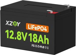 Compact 12V 18Ah LiFePO4 Lithium Battery, 3000+ Cycles 12 volt Lithium Battery Built-in 20A BMS, 12V 18Ah Battery for Garmin Fish Finder Battery, Power Wheels, Mobility Scooter, Lighting Supply