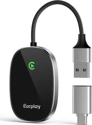 Wireless CarPlay Adapter 2024 Upgraded, Converts Factory Wired CarPlay to Wireless, Plug and Play Car Play Wireless Adapter, Compatible with iPhone Multi-User Seamless Connection (Black)